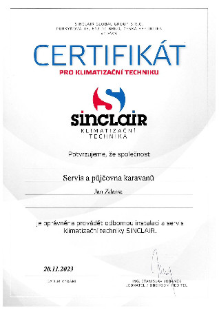 Certifikát Sinclair